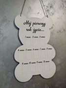 Ramka tablica na ścianę na zdjęcia Mój Pierwszy Rok Życia 12 miesięcy