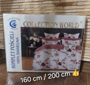 Komplet pościeli Collection World 100% bawełna 160/200 roż kwiaty  