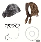 Strój przebranie kostium damski babcia babka babunia akcesoria nowy 