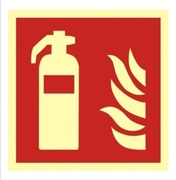 Znak gaśnica 15x15 samoprzylepny fotoluminescencja