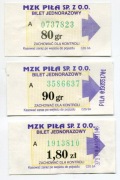 Bilet MZK Piła - 80gr, 90gr, 1.80zł 