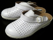 Buty ortopedyczne klapki białe roz.36 skóra SAGAN PLAST