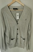Klasyczny Kardigan Ralph Lauren – Rozmiar M – Szary