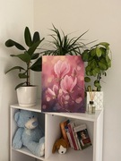 Obraz olejny ręcznie malowany magnolia