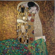Obraz Pocałunek Gustav Klimt kopia 100x100