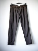 Spodnie Top Secret 42 brązowe eleganckie z paskiem wysoki stan