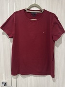 T-shirt bluzka męska bordowa burgund Tommy Hilfiger extra slim M/L