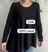Sweterek tunika asymetryczny COS wełna wool 100% L