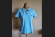 Bluzka jeździecka typu T-shirt Fouganza – niebieska turkusowa 