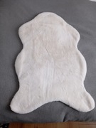 Nowa Sztuczna Skóra Owcza Eko Futerko Dywan Biały 60x90