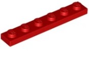 LEGO PLATE 1X6 RED 366621/3666