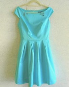 Sukienka błękit turkus tiul sylwester  impreza wesele S