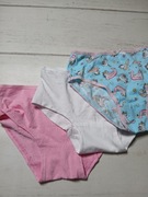Majtki dziewczęce 3 pary jednorożec różowe białe Primark r.7/8 l.