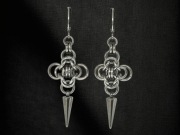 kolczyki chainmaille z kolcem stal chirurgiczna gothic dark academia