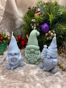 Piękny zestaw świec świeczek świateczne krasnale