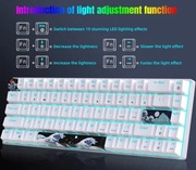 Klawiatura gamingowa 60% przewodowa biała czerwone swiche  proszę pisać pv 