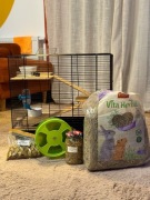 Klatka dla chomika/myszy/małego gryzonia + komplet dodatków