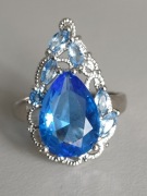 Srebro pierścionek Topaz 