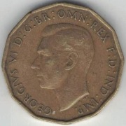 Wielka Brytania 3 pence pensy 1944 - 21,6 mm - nr 2