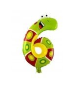 Balon foliowy sześć ślimak 6 balonik na szóste urodziny ślimak,6 sztuk