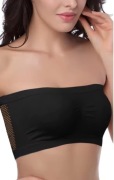 Biustonosz sportowy opaska CropTop sportowy czarny bez ramiączek tuba S