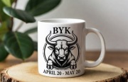 Znak zodiaku Byk prezent dla ludzi urodzonych w kwietniu maju kubek astrolo