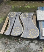 Dekory granitowe kamienne zwieńczenie podpory BLUE PEARL LABLADOR 