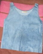 NIEBIESKI TOP ZE SKÓRY NATURALNEJ MADE IN ENGLAND