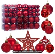 Zestaw 100 szt Bombek Choinkowych z Zawieszką na Choinkę Nietłukące Gwiazda