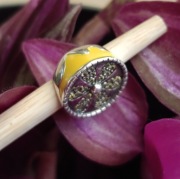 Charms do bransoletki zawieszka wiosiorek cytryna żółta srebro 925