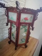 Stara lampa żyrandol chiński żurawie ręcznie malowany antyk