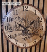 Zegar ścienny z plastra dębu 