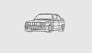 BMW E30 Obrys na ścianę 60x28cm Druk 3D, model dla Fana marki na prezent
