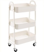 3-poziomowy Wózek Regał na Kółkach Metalowe Półki Szafka z Kółkami