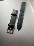 Czarny skórzany pasek do zegarka 18 mm