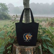 Duża bawełniana torba z haftem węża