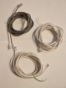 Zestaw 3 Kabli Telefonicznych RJ-11 (Białe 4-stykowe, Szary 2-stykowy)