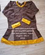 Koszula lniana obszyta jedwiabiem - brązowa, reko IX - XI wiek