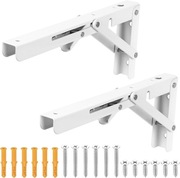 Składane wsporniki 2 szt 25,5 cm 90° biały metalowy uchwyt ścienny
