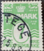 Znaczek pocztowy Dania 1926r. Faliste linie.