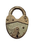 Stara kłódka sercówka EREBUS – Vintage, Anglia, Lata 30.