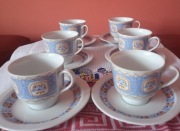 Zestaw filizanki ze spodkami-6 szt- porcelana Wawel PRL