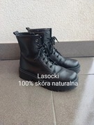 Czarne trzewiki skórzane ocieplane Lasocki rozmiar 37