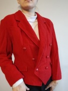 Żakiet wełniany budrysówka dwurzędowa zapinana na guziki piękna zjawiskowa