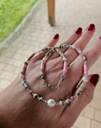 Naszyjnik Choker Kamienie Naturalne Perły Naturalne Jaspis Rodonit Hematyt 