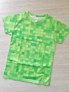 NOWY 122 128 T-shirt chłopięcy Minecraft zielony Bluzka Koszulka lato