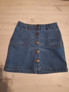 Krótka Mini spódnica jeansowa r. 134 z guzikami z przodu spódniczka na lato