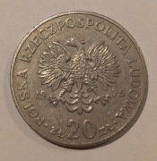 Monety stare 20zł Marceli Nowotko rok 1975. 4szt