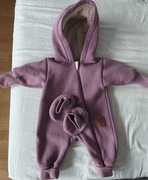 KOMBINEZON DLA NOWORODKA gruby WIOSNA JESIEŃ z ciepłej dresówki + BUCIKI 56