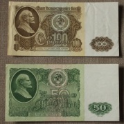 ZSRR CCCP - zestaw 50 i 100 Rubli z 1961 r. LENIN